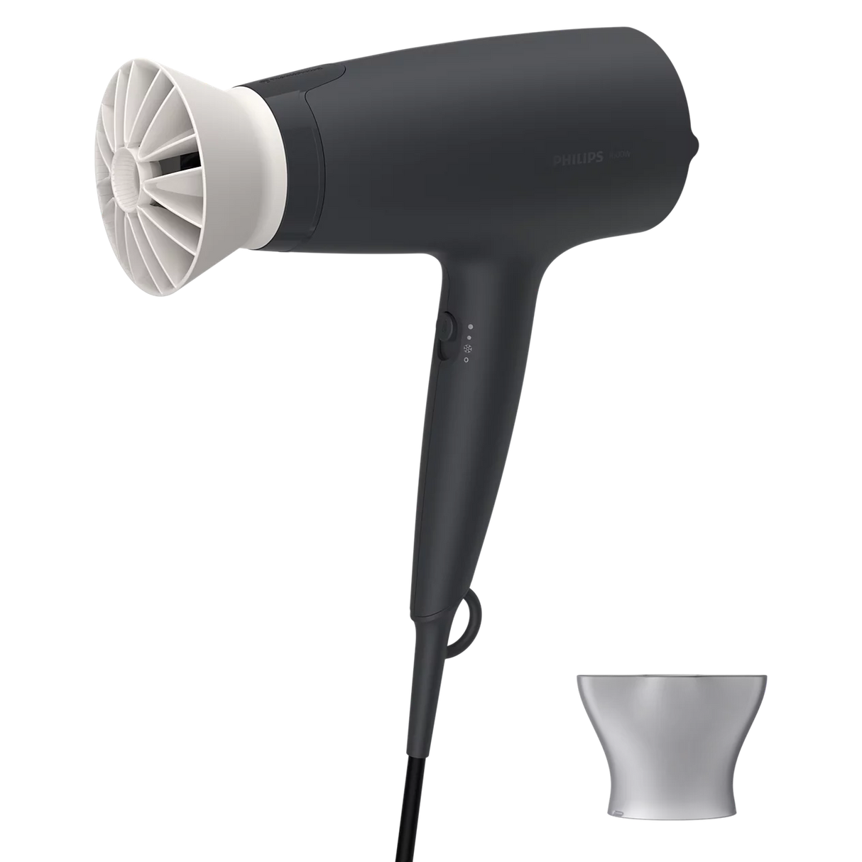 Philips 3000 Series Hair Dryer 1600W - ThermoProtect Attachment, 3 Heat & Speed Settings, Cool Air, Slim Styling Nozzle