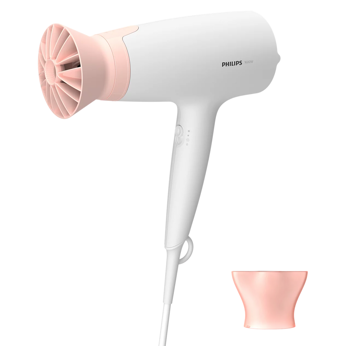 Philips 3000 Series Hair Dryer 1600W - ThermoProtect Attachment, 3 Heat & Speed Settings, Cool Air, Slim Styling Nozzle