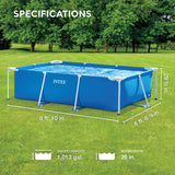 Intex 3.0m x 2.0m x 0.75m Rectangular Frame Above Ground Swimming Pool with Drain Valve – Blue