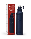 Signature 1L Stainless Steel Vacuum Flask SGYQ-1000P, Leak-Proof Insulated Bottle with Handle