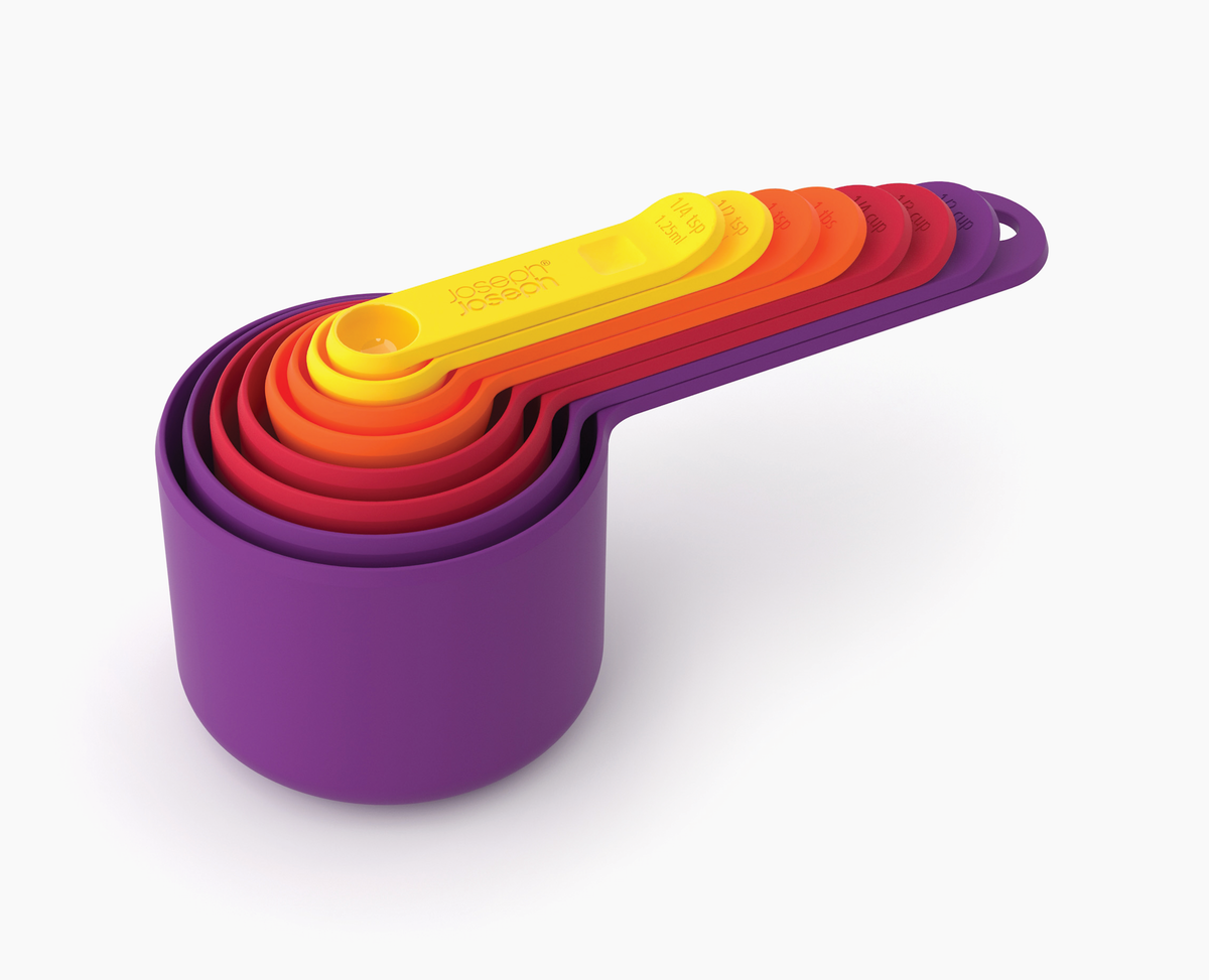 Nest Measure measuring spoons in their multicolour finish.