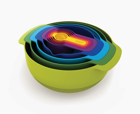 Joseph Joseph Nest 9 Plus multicolour food prep set with all nine pieces shown.