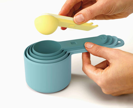 Metric and imperial volume markings on the opal measuring cups