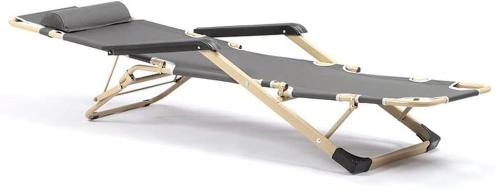 Portable Folding Recliner,Lounge Chair,Outdoor Camping Folding Deck Chair,Household Leisure Noon Break Chair,180 ° Adjustment