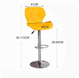 Bar Stool Swivel Bar Chair with Back,PU Leather Adjustable Counter Height Bar Stools，Breakfast Barstools with Footrest for Home Kitchen Island (Black)