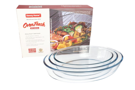 Danny Home Oven Fresh Glass Baking Dish Set 3 Piece