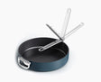 Joseph Joseph Space 30cm frying pan in midnight blue with the handle extended