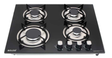 Bolesi HB-46004 Built-in Gas Hob 4 Burner Tempered Glass 60cm Kenya | Battery Pulse Ignition, Enamel Pan Supports, Bakelite Knobs, LPG