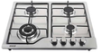 Bolesi H59-46016 Built-in Gas Hob 4 Burner Stainless Steel 60cm Kenya | Battery Pulse Ignition, Enamel Pan Supports, Bakelite Knobs, LPG