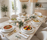 Swirl Glass Dinner Set 18 Piece for 6, Frosted Ombre Spiral Finish, Champagne Gold or Grey, Dinner Plates, Pasta Bowls and Soup Bowls
