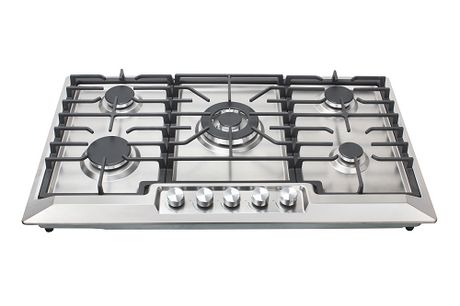 Bolesi H87-5022G Built-in Gas Hob 5 Burner Stainless Steel 90cm Kenya | Wok Burner, Cast Iron Pan Supports, Auto Ignition, Flame Failure Device