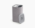 Joseph Joseph Tota 60L laundry basket in grey with the lid closed.