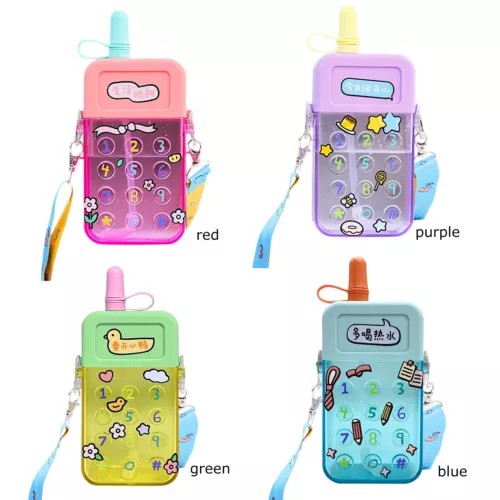 500ml Mobile Phone Shaped Water Bottle Adjustable Shoulder Straps for Kids and teenagers