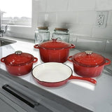 7 PCS Enamel Cast Iron Cooking Pots Set  Non-Toxic, Oven-Safe Pots for Kenyan Kitchens
