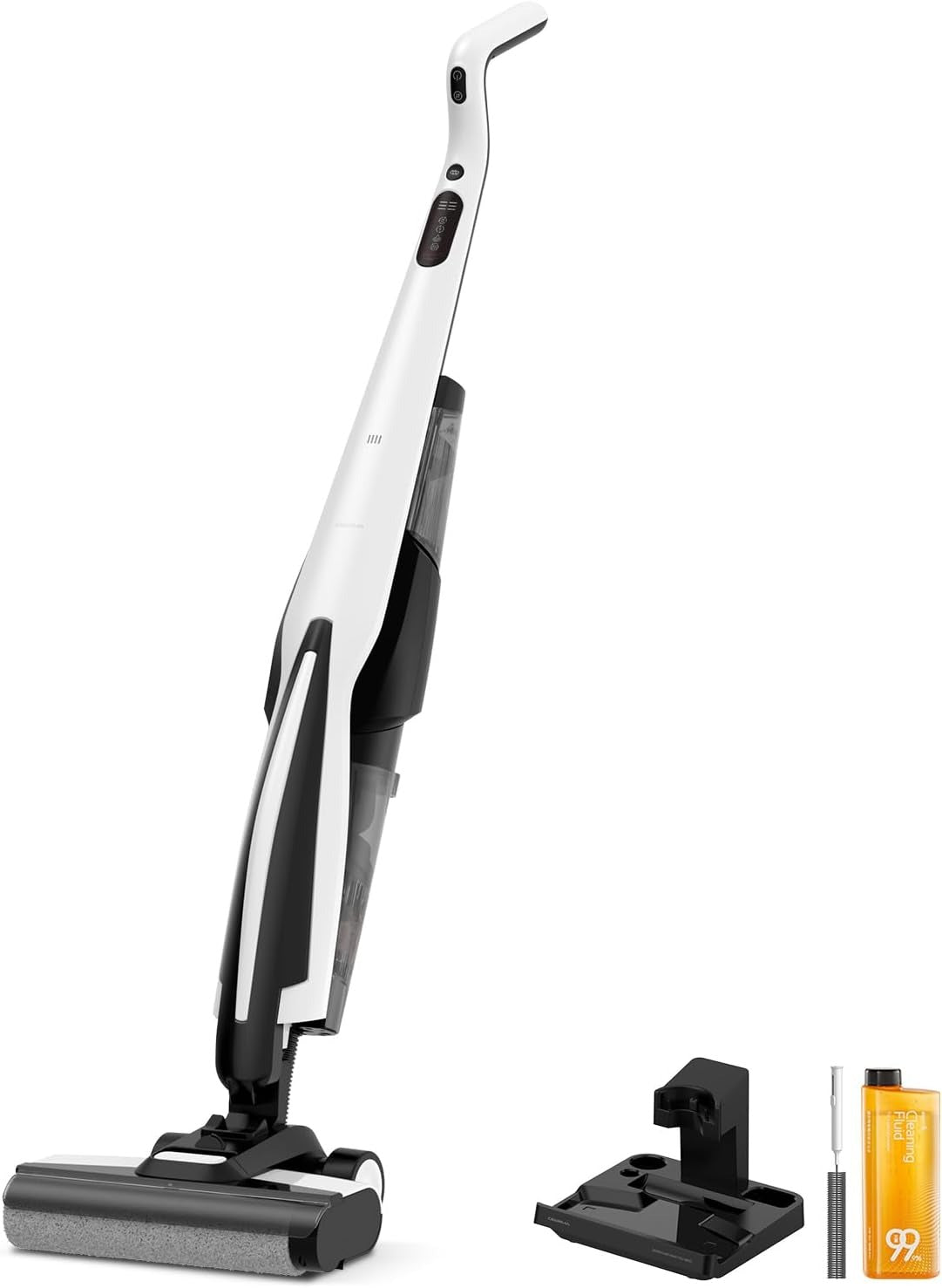 Deerma Wet Dry Vacuum Cleaners for Home, 180°Lie-Flat Cordless Vacuum Mop All in One with Voice Prompts Edge Cleaning Self-Cleaning Vac Mop for Hard Floors Sticky Messes and Pet Hair Quick Cleanups