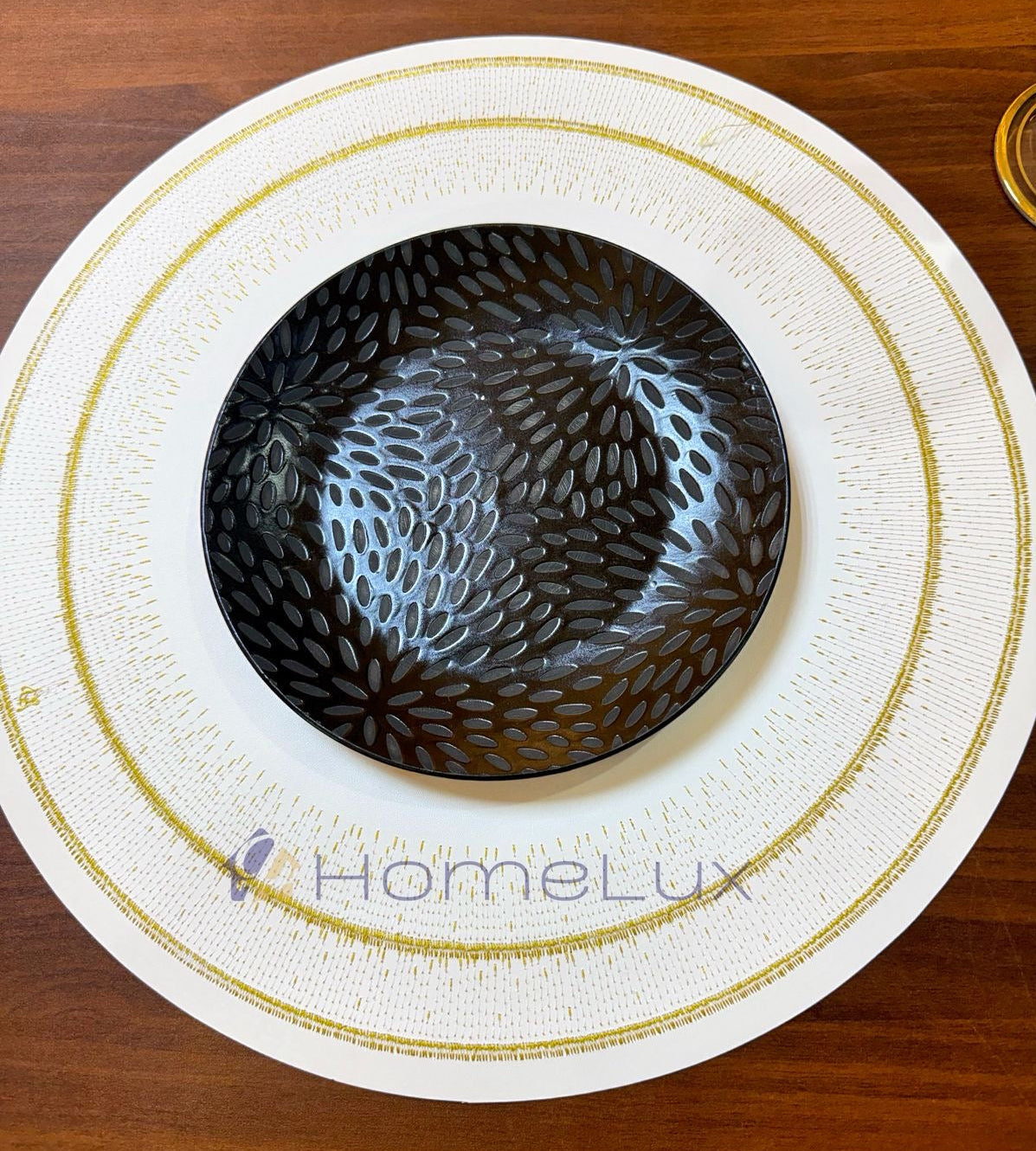 Modern Round Faux Leather PVC Placemats Set 6pcs 38cm