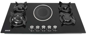 Bolesi HB-59035D Built-in Gas Hob 4 Gas + 1 Electric Tempered Glass 90cm Kenya | Hybrid Hob, Wok Burner, Gas Leak Sensor, Auto Ignition