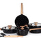 MGC Crocodile Series 9 piece ceramic cookware set in black