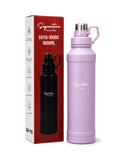 Signature 1L Stainless Steel Vacuum Flask SGYQ-1000P, Leak-Proof Insulated Bottle with Handle