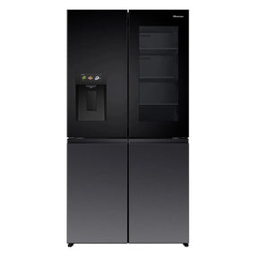 Hisense REF600DR 615L 4-door fridge with PureView door and water dispenser, front view