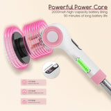 DSP Electric Spin Scrubber, IPX7 Waterproof, Adjustable Telescopic Pole Adjustable Angles, 3 speeds Electric Spin Brush for Cleaning Bathroom Tub Floor Tile Basin, LED Display