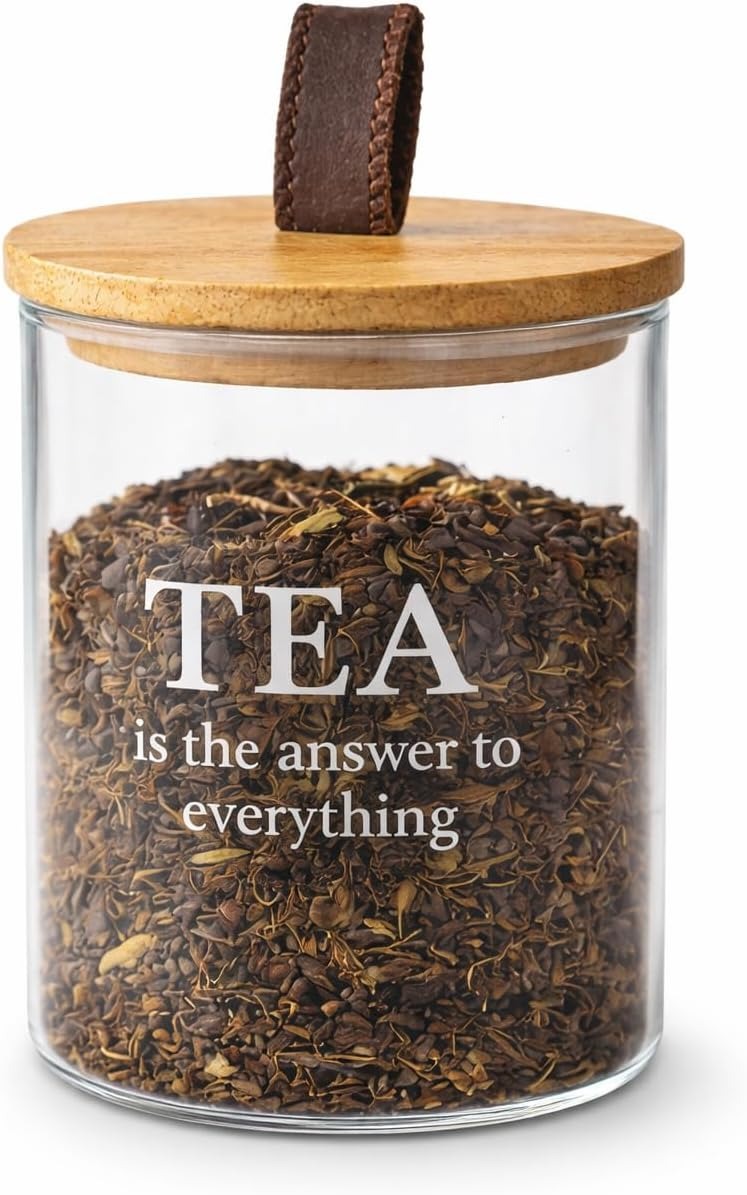 Danny Home Glass Sugar Tea Coffee Canister Set 3pcs | Modern Kitchen Storage Jars