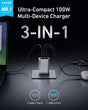 Anker Prime Charger 100W GaN 3 Port Silver