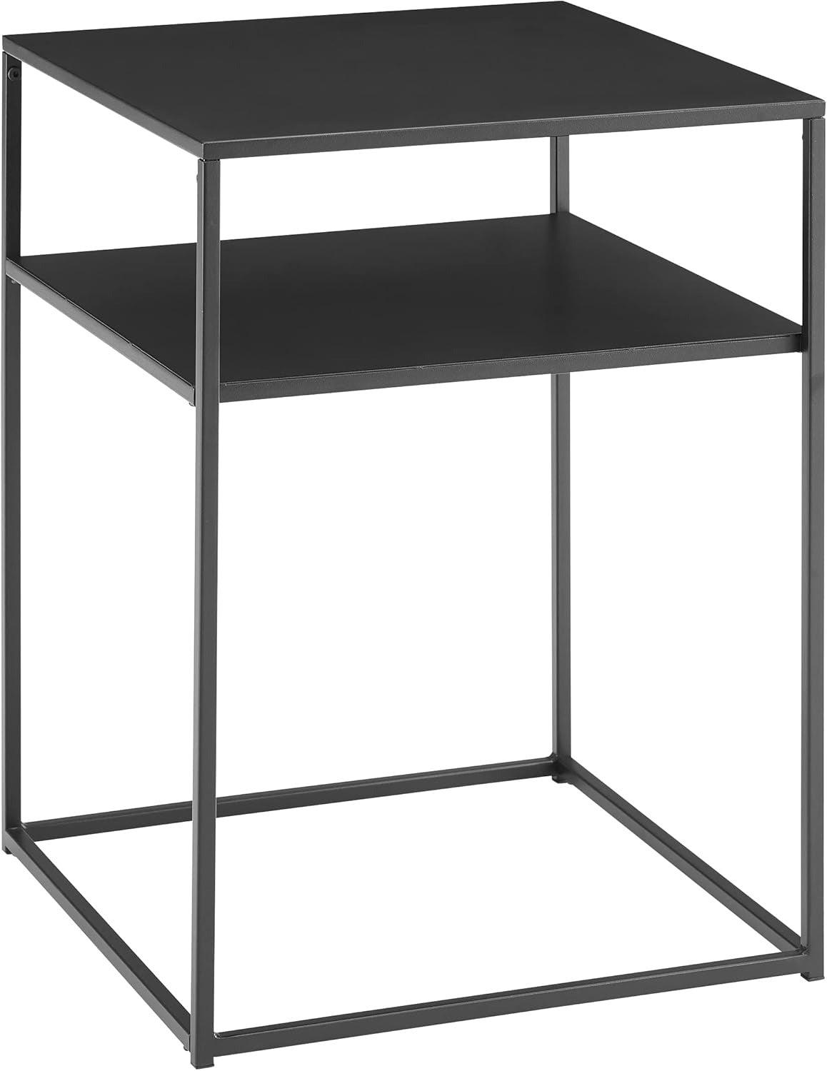 Storage table, black, white, modern saving furniture, phone desk, accent, bedside table for bedroom, 2-tier metal there-tables for lounge corner