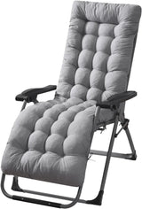 Sun Lounge Chair Cushions,  Patio Lawn High Back Recliner Lounger Cushion with Ties, Thick Lounge Chaise Pads Replacement for Outdoor Indoor Furniture