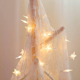 Christmas Decor Star String Lights Twinkle Lights Warm White Cute Hanging Star Fairy Light for Bedroom Room Office Home Camper Indoor Outdoor Xmas Tree Decorations