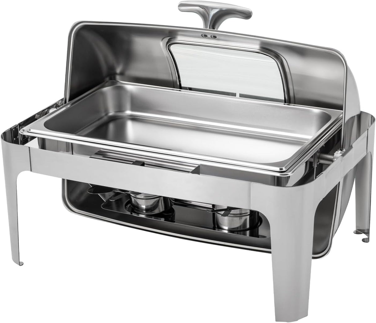 Signature 6L Gold Rolltop Chafing Dish with Glass Window – Elegant Buffet Food Warmer