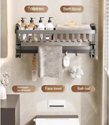 Towel Shelf Thickened Space Aluminum Bath Towel Rack, Bathroom Storage Rack, Bathroom Folding Towel Shelf Tower Holder(50CM)