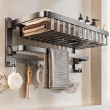 Towel Shelf Thickened Space Aluminum Bath Towel Rack, Bathroom Storage Rack, Bathroom Folding Towel Shelf Tower Holder(50CM)
