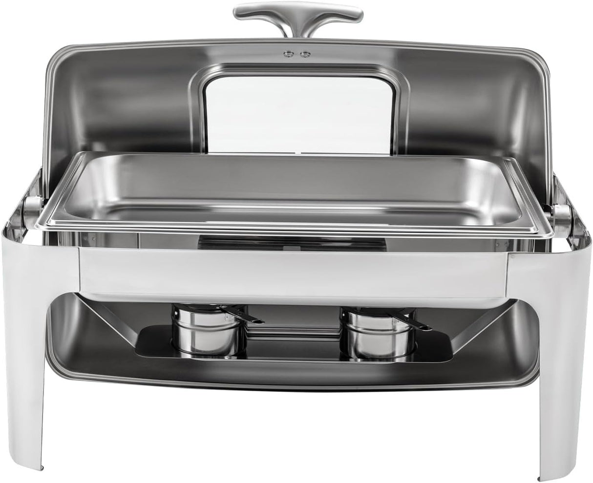 Signature 6L Gold Rolltop Chafing Dish with Glass Window – Elegant Buffet Food Warmer