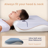 1pcs Memory Foam Pillows, Cervical Neck Pillow for Neck Pain Relief, Soft and Cooling for Back Side Sleeper Pillow with Two-Sided Reversible, Fits The Face Perfectly, Home Bed Pillows