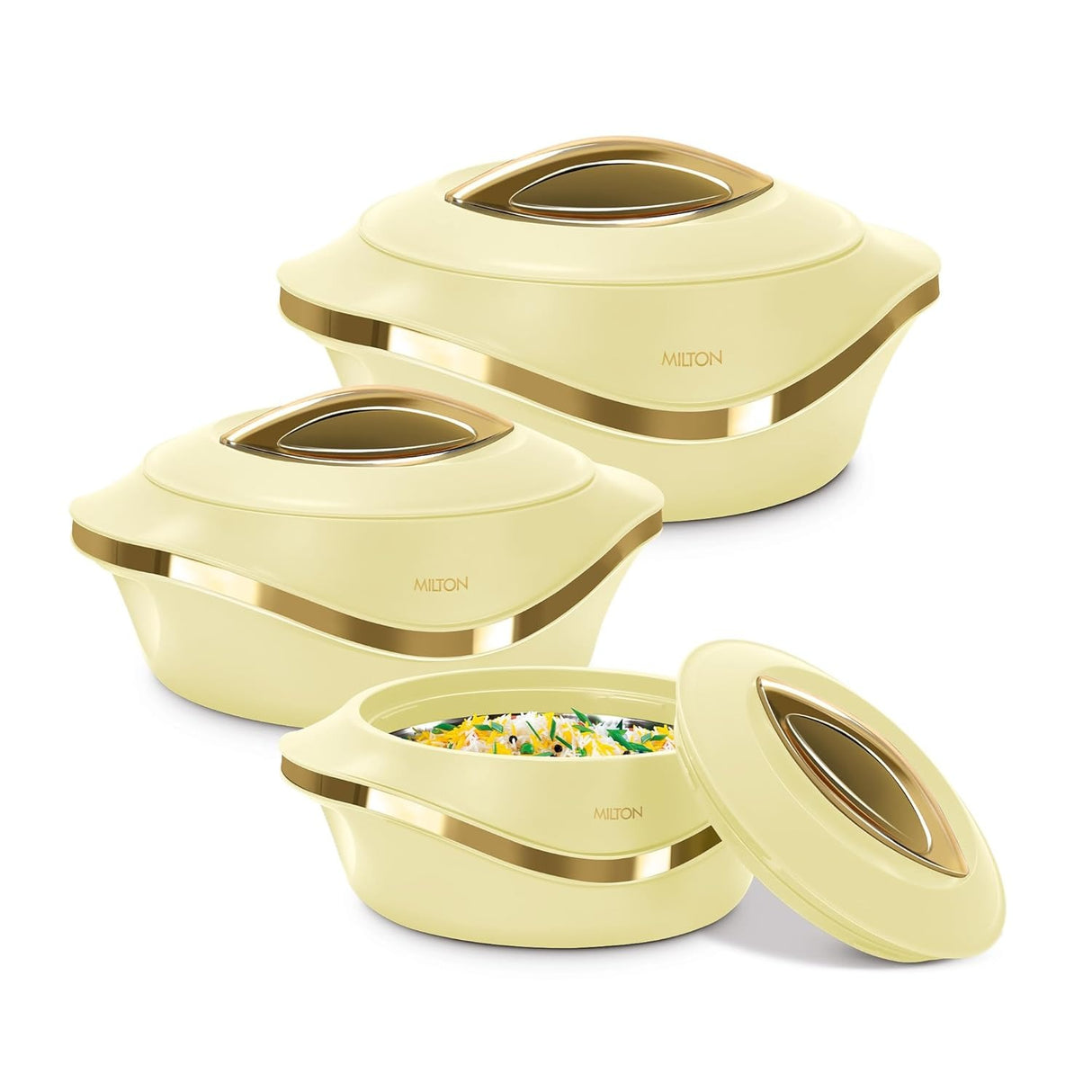 MILTON Pearl 4pcs Inner Stainless Steel Hot Pot Food Warmers