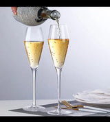 Fine Rim Wine & Champagne Flute Glass - Set of 6 (245 ml)