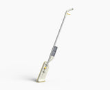 Joseph Joseph CleanTech 2-in-1 spray mop in stone, standing upright.