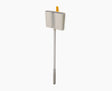 Joseph Joseph CleanTech wall-mounted broom in stone, seated in its Dust-shield holder.