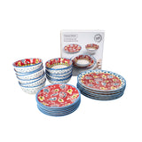 Danny Home Floral Ceramic Dinner Set 24pcs | Elegant Ceramic Tableware