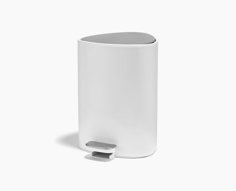 Joseph Joseph EasyStore 5L bathroom pedal bin in gloss white, sold in Kenya by Homelux Kenya