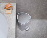 Joseph Joseph EasyStore 5L gloss white bin with the soft-close stainless steel lid open