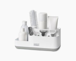 Joseph Joseph EasyStore bathroom caddy in light grey and white, sold in Kenya by Homelux Kenya