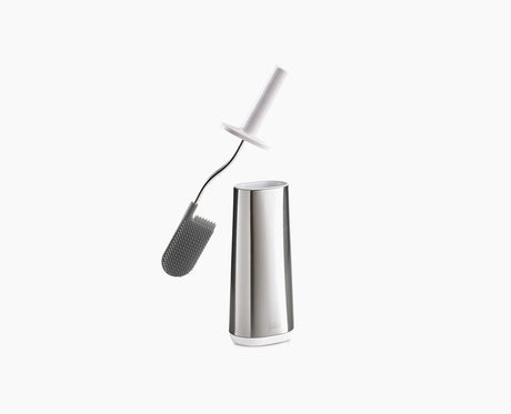 Joseph Joseph Flex Steel toilet brush in stainless steel with holder, sold in Kenya by Homelux Kenya