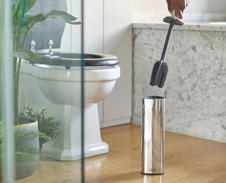 Joseph Joseph Flex 360 Luxe toilet brush with stainless steel holder brush head close-up, Homelux Kenya