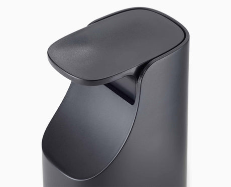 Joseph Joseph Slim Compact soap pump in matt black non-drip nozzle close-up, Homelux Kenya