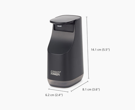 Joseph Joseph Slim Compact soap pump in matt black dimensions diagram, Homelux Kenya
