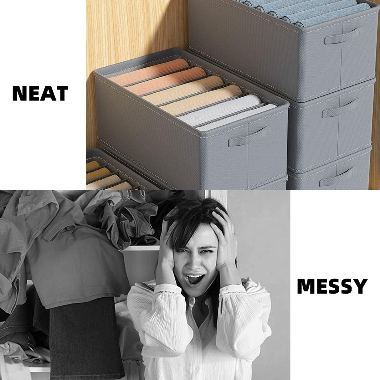 Extra Large Foldable Wardrobe Storage Jeans Trousers Organizer for Clothes  4pcs