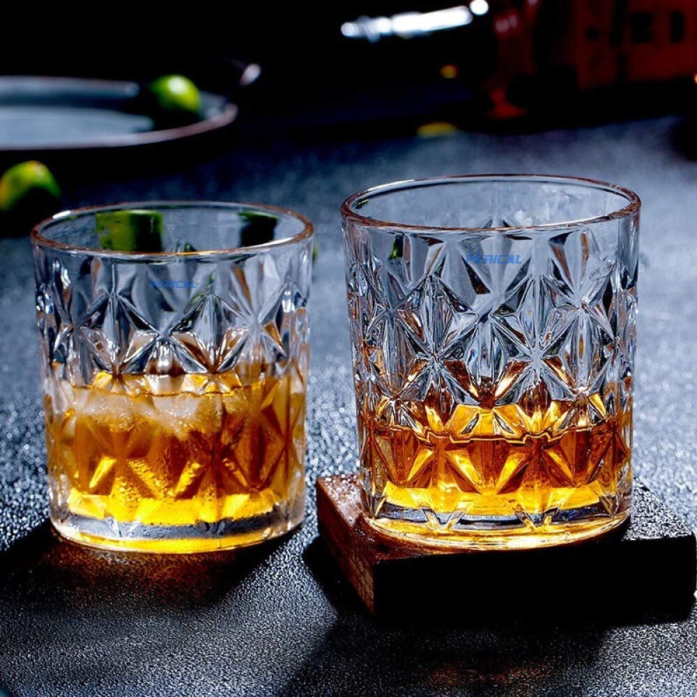 Crystal Whiskey Glass Set of 6, Clear, 310 ML, Round Whisky Glass, Lead Free Barware for Scotch, Bourbon, Cocktail