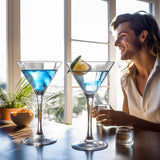 Martini Glasses Set of 6  Hand-Blown Crystal Cocktail Goblets (190ml)